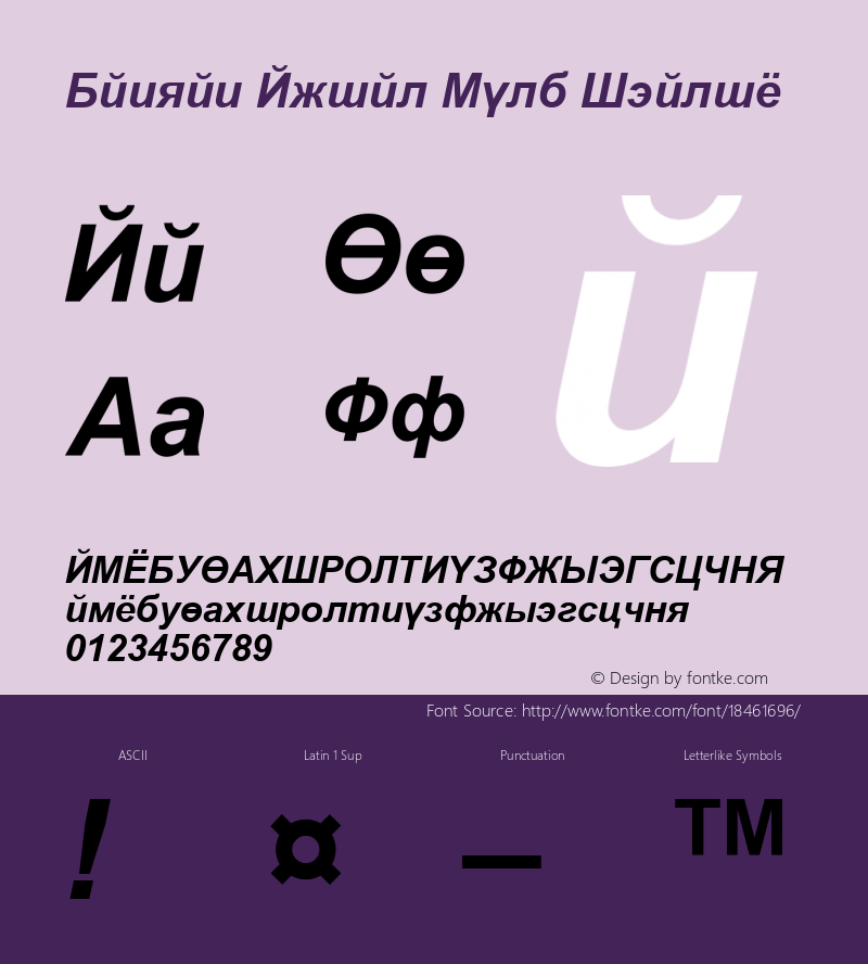 Danzan Arial Bold Italic Version 1.0图片样张