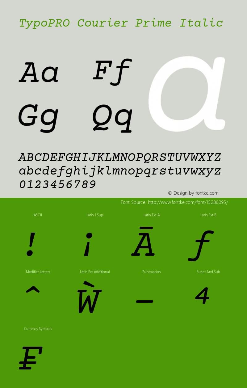 TypoPRO Courier Prime Italic Version 1.202图片样张