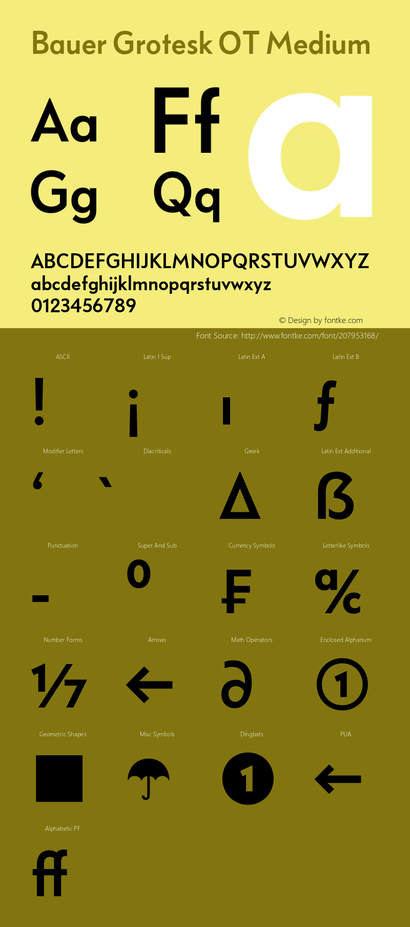 Bauer Grotesk OT Medium Version 7.700, build 1040, FoPs, FL 5.04图片样张