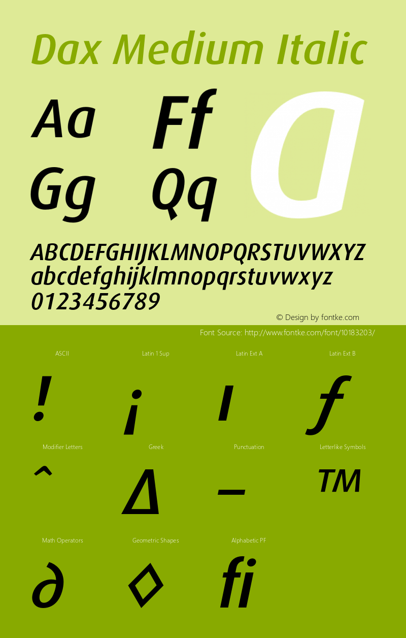 Dax Medium Italic 001.000图片样张