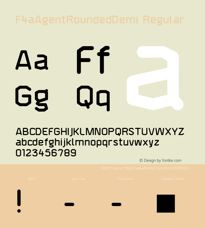 F4aAgentRoundedDemi Regular Version 1.0图片样张