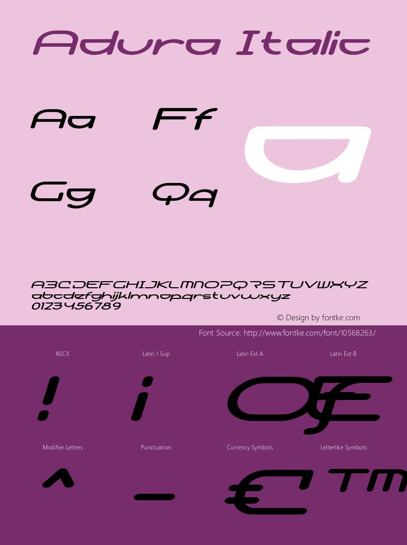 Adura Italic Version 1.000图片样张