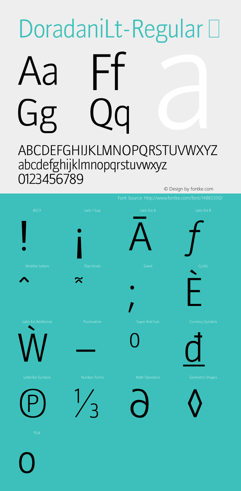 DoradaniLt-Regular ☞ Version 2.200;com.myfonts.typodermic.doradani.light.wfkit2.3znV图片样张