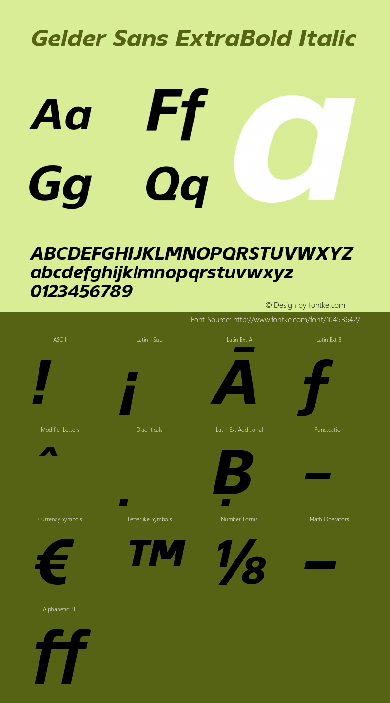 Gelder Sans ExtraBold Italic Version 1.003图片样张