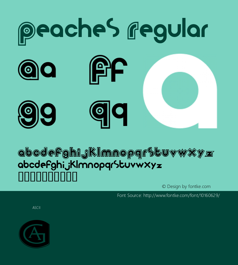 Peaches Regular Macromedia Fontographer 4.1.5 9/11/02图片样张