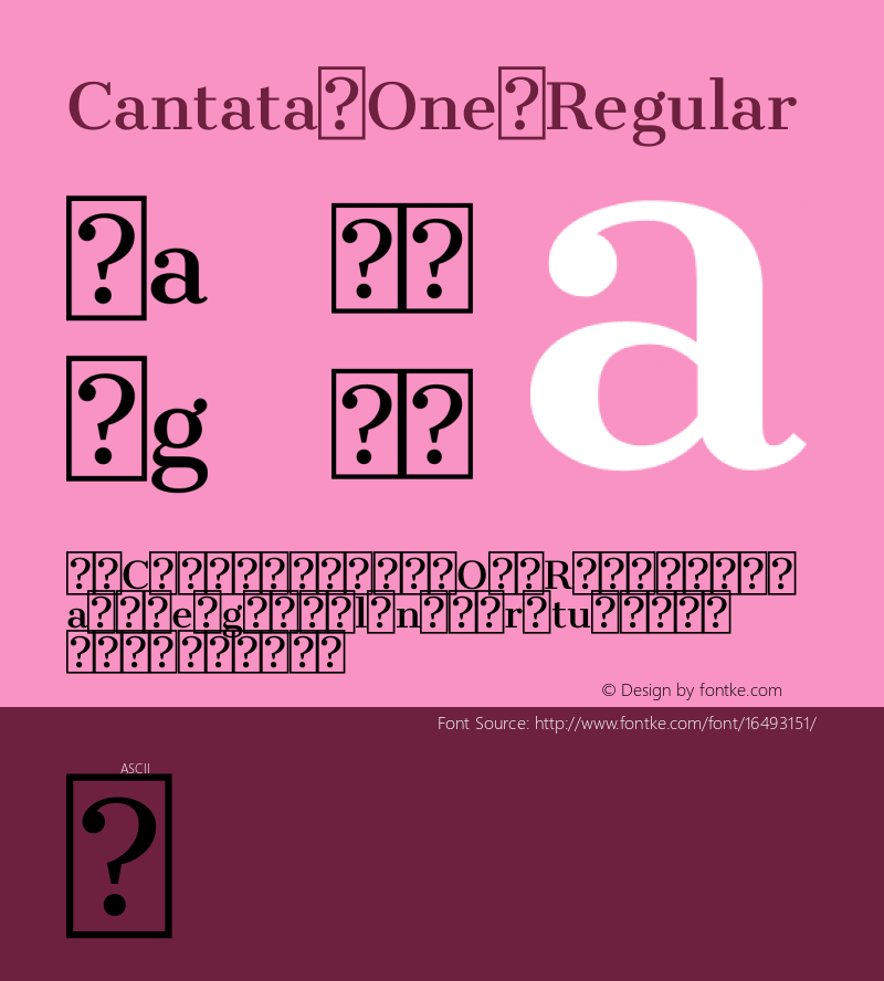 Cantata One Regular Version 1.002图片样张