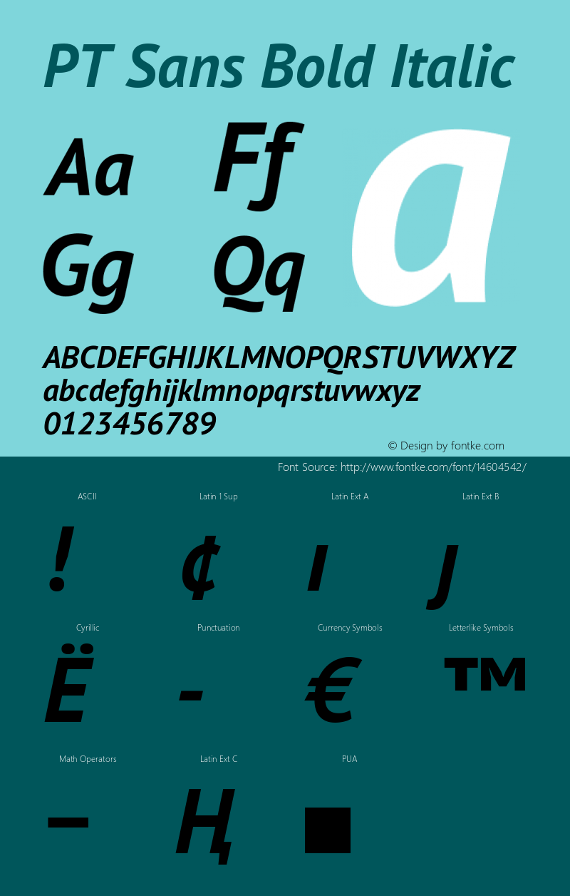 PT Sans Bold Italic Version 2.003图片样张