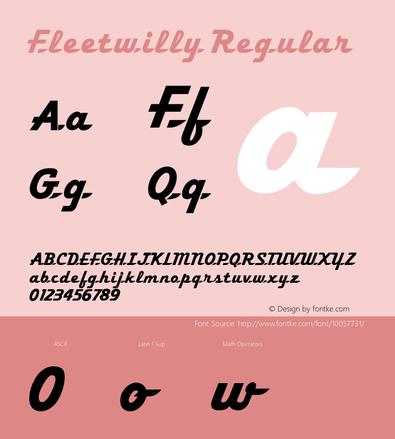 Fleetwilly Regular Macromedia Fontographer 4.1 10/6/00图片样张