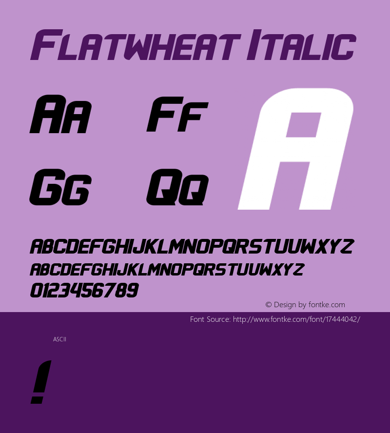 Flatwheat Italic Version 1.000图片样张