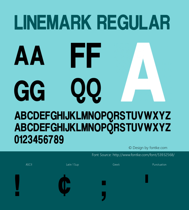 Linemark Version 1.00;January 26, 2020;FontCreator 11.5.0.2422 64-bit图片样张