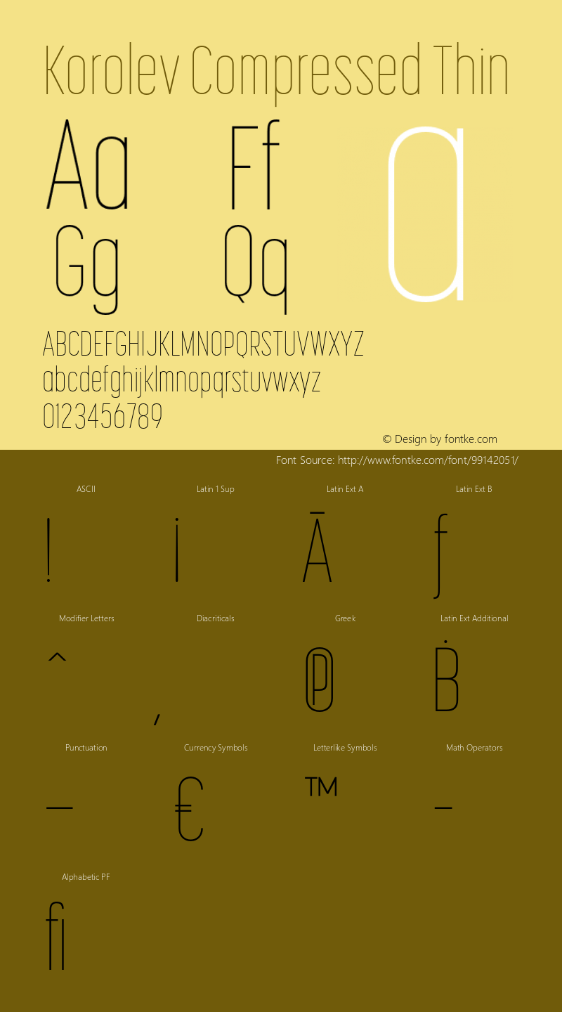 Korolev Compressed Thin Version 3.000;hotconv 1.0.109;makeotfexe 2.5.65596图片样张
