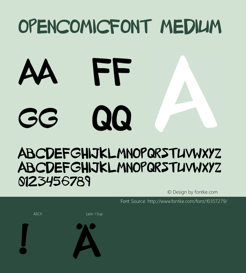 OpenComicFont Medium Version 0.03.2图片样张