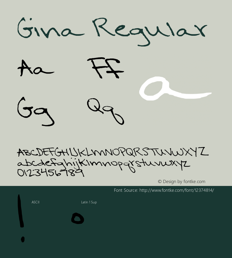 Gina Regular 2002; 1.0, initial release图片样张