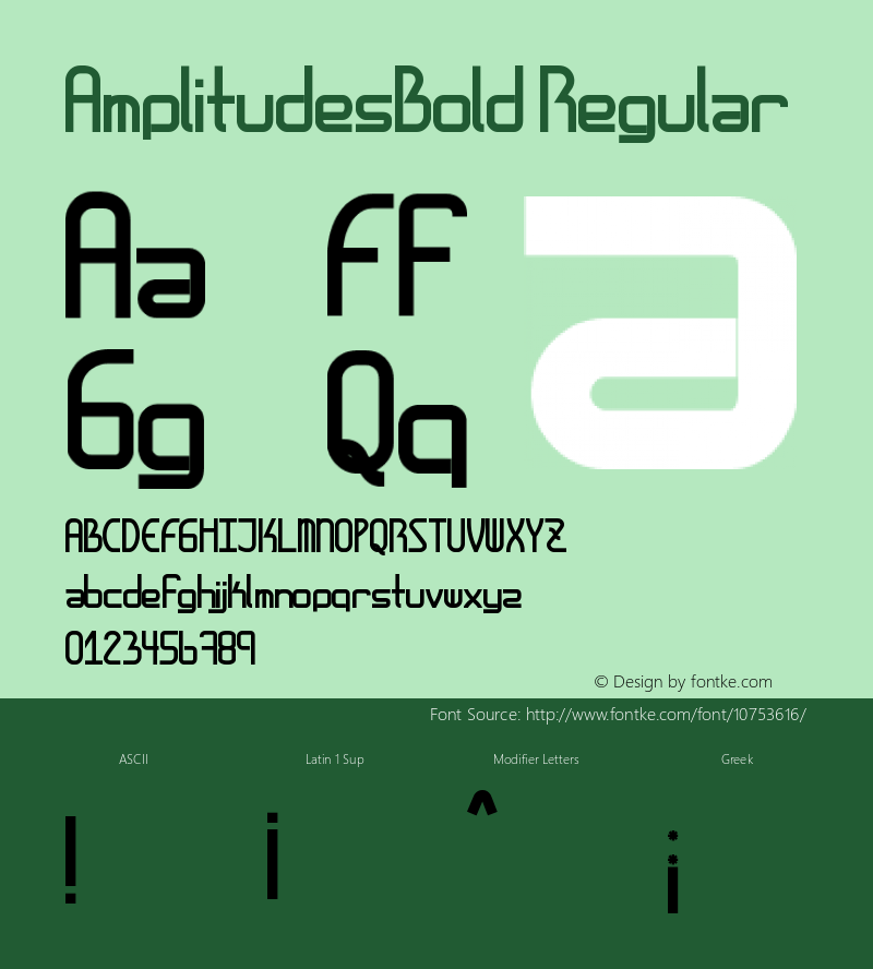 AmplitudesBold Regular Version 1.00 July 30, 2015, initial release图片样张