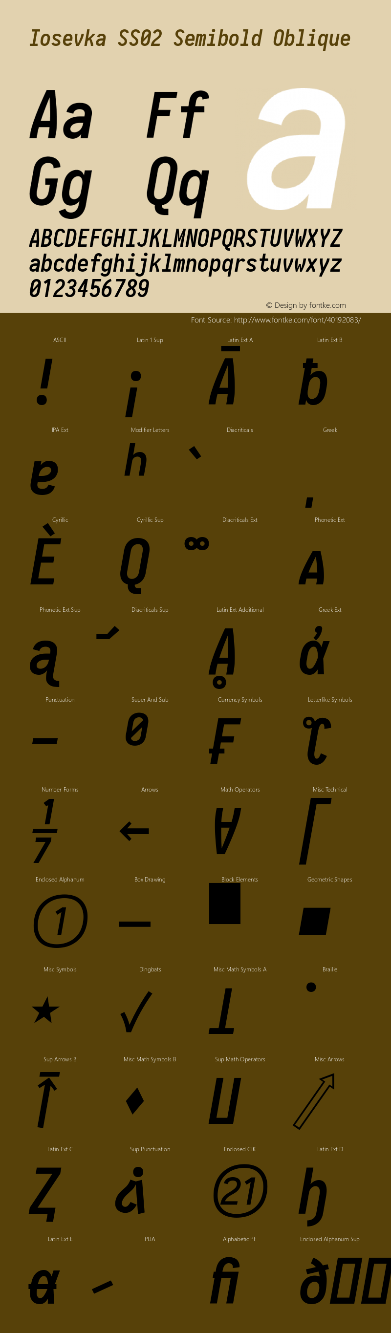 Iosevka SS02 Semibold Oblique 2.3.0图片样张