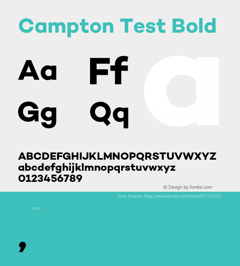 Campton Test Bold Version 1.002;PS 001.002;hotconv 1.0.88;makeotf.lib2.5.64775图片样张