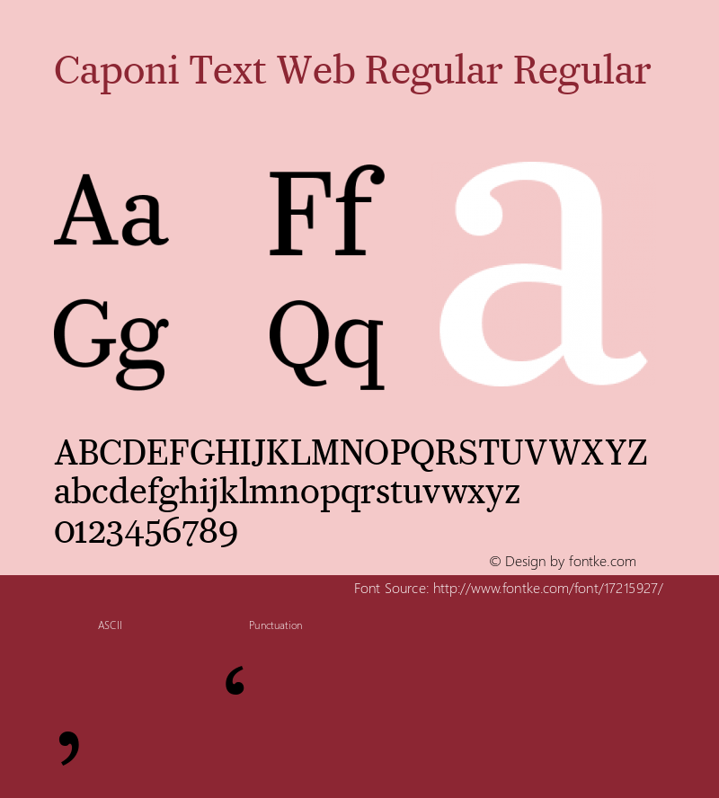 Caponi Text Web Regular Regular Version 1.1 2013图片样张