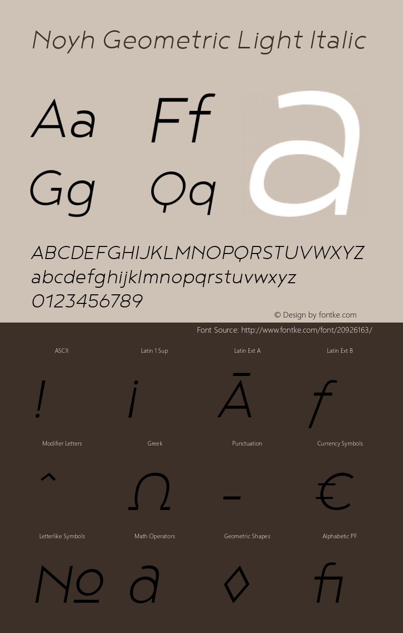 Noyh Geometric Light Italic Version 1.000图片样张