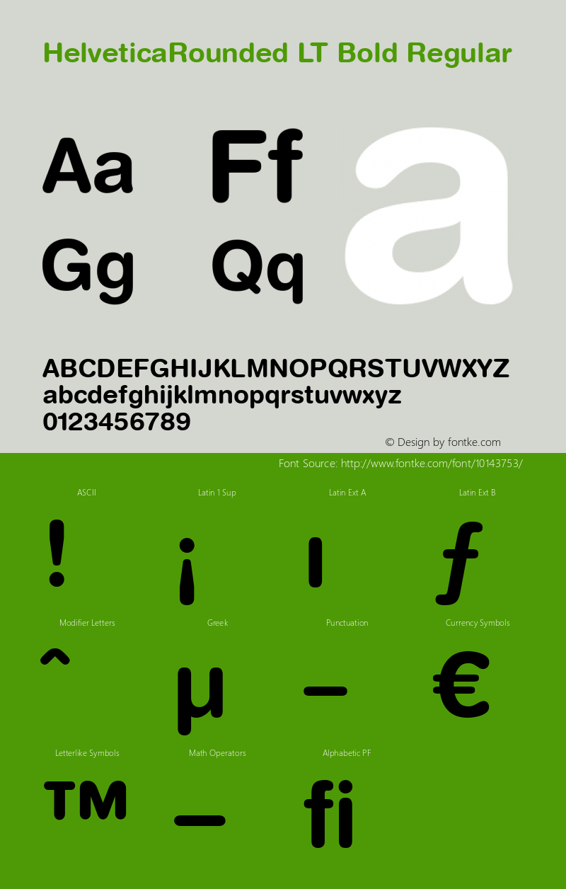 HelveticaRounded LT Bold Regular Version 6.1; 2002图片样张