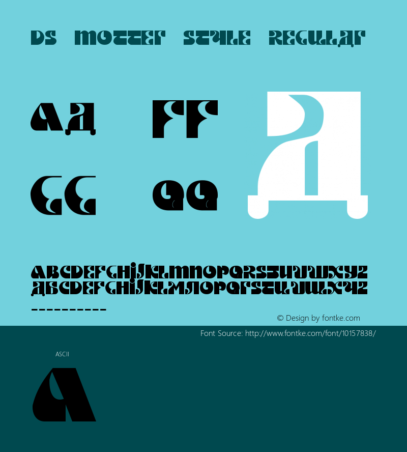 DS Motter Style Regular Macromedia Fontographer 4.1.3 1/10/06图片样张