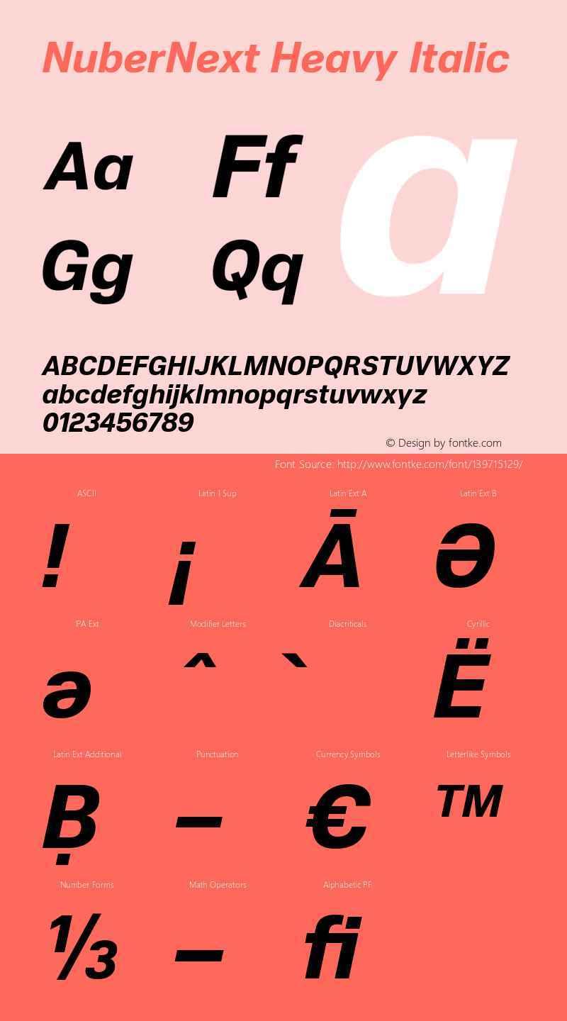 NuberNext Heavy Italic Version 001.002 February 2020图片样张