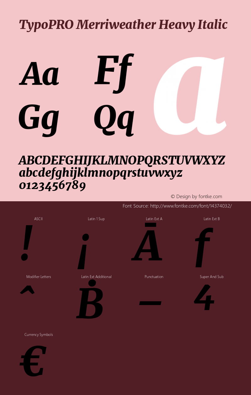 TypoPRO Merriweather Heavy Italic Version 1.001图片样张