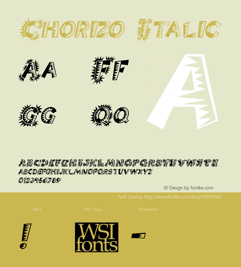 Chorizo Italic The IMSI MasterFonts Collection, tm 1995, 1996 IMSI (International Microcomputer Software Inc.)图片样张