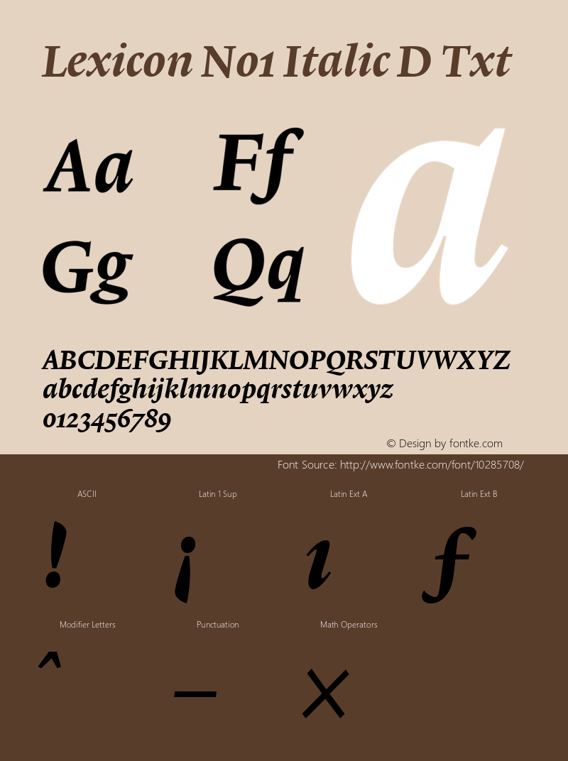 Lexicon No1 Italic D Txt 001.000图片样张