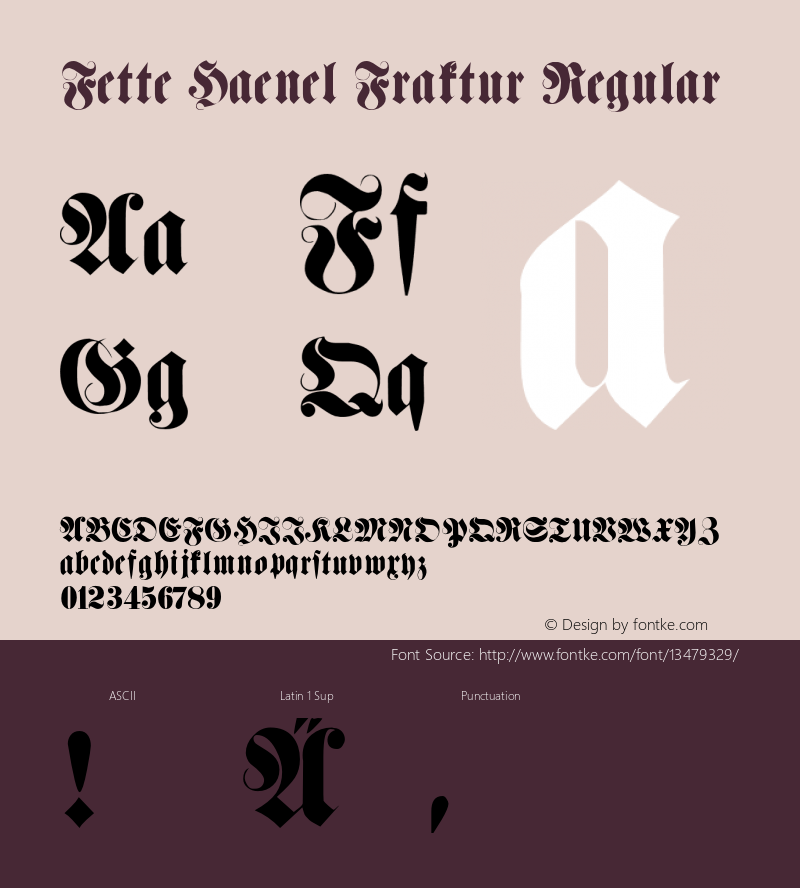 Fette Haenel Fraktur Regular Macromedia Fontographer 4.1 5/10/97图片样张