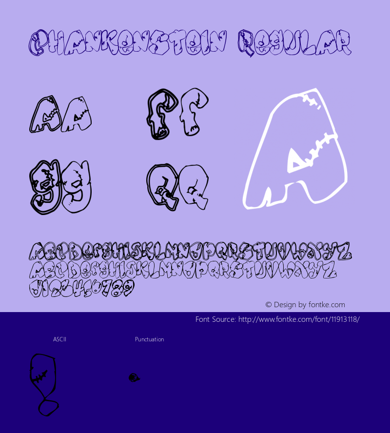 Chankenstein Regular Macromedia Fontographer 4.1.2 6/2/98图片样张