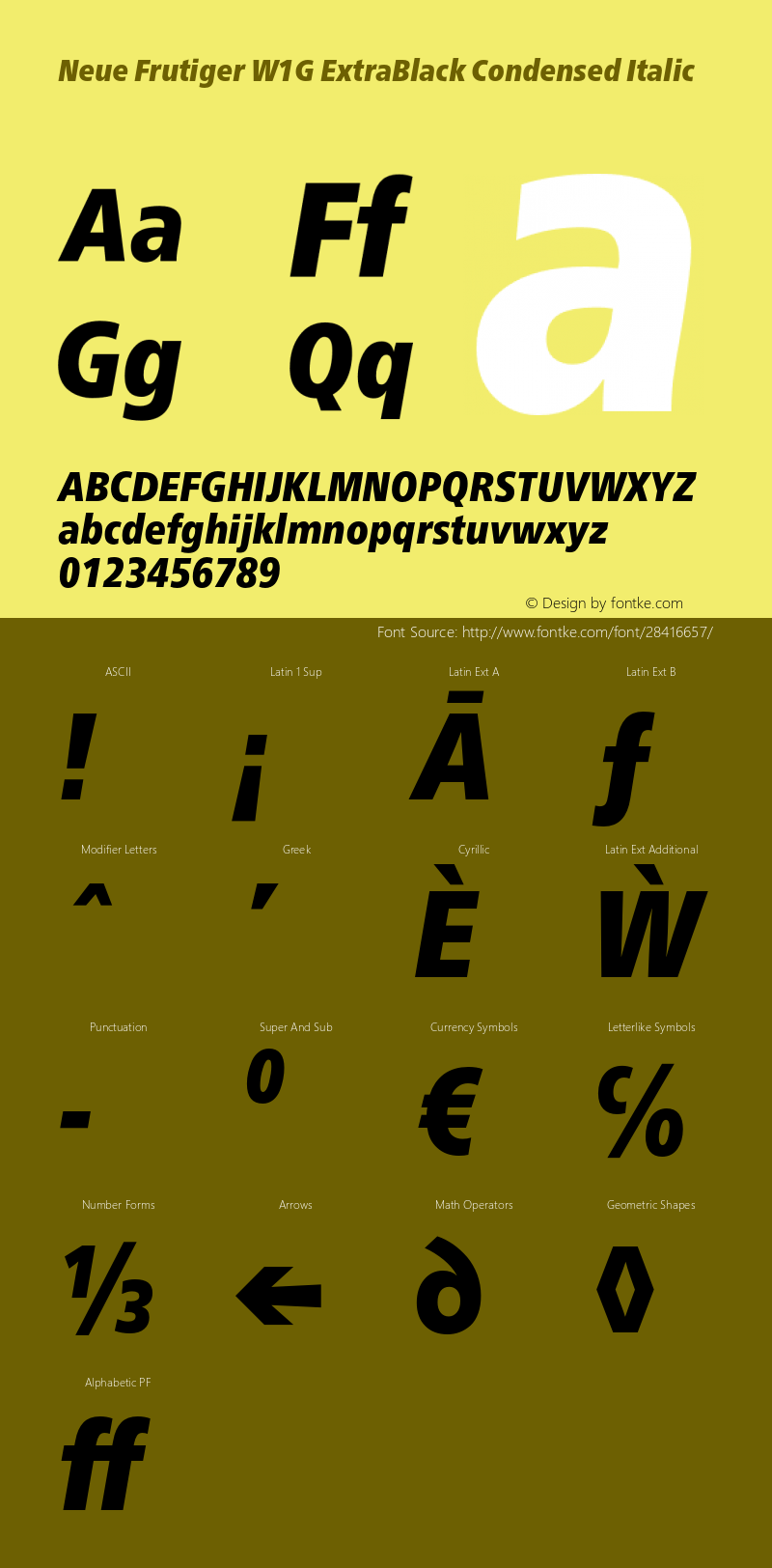 NeueFrutigerW1G-ExtBlkCondIta Version 2.000;com.myfonts.easy.linotype.neue-frutiger.w1g-condensed-extrablack-italic.wfkit2.version.49gF图片样张