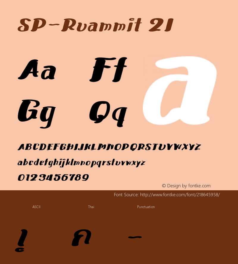 SP-Ruammit 2I Version 2.000;December 6, 2021;FontCreator 14.0.0.2793 64-bit图片样张