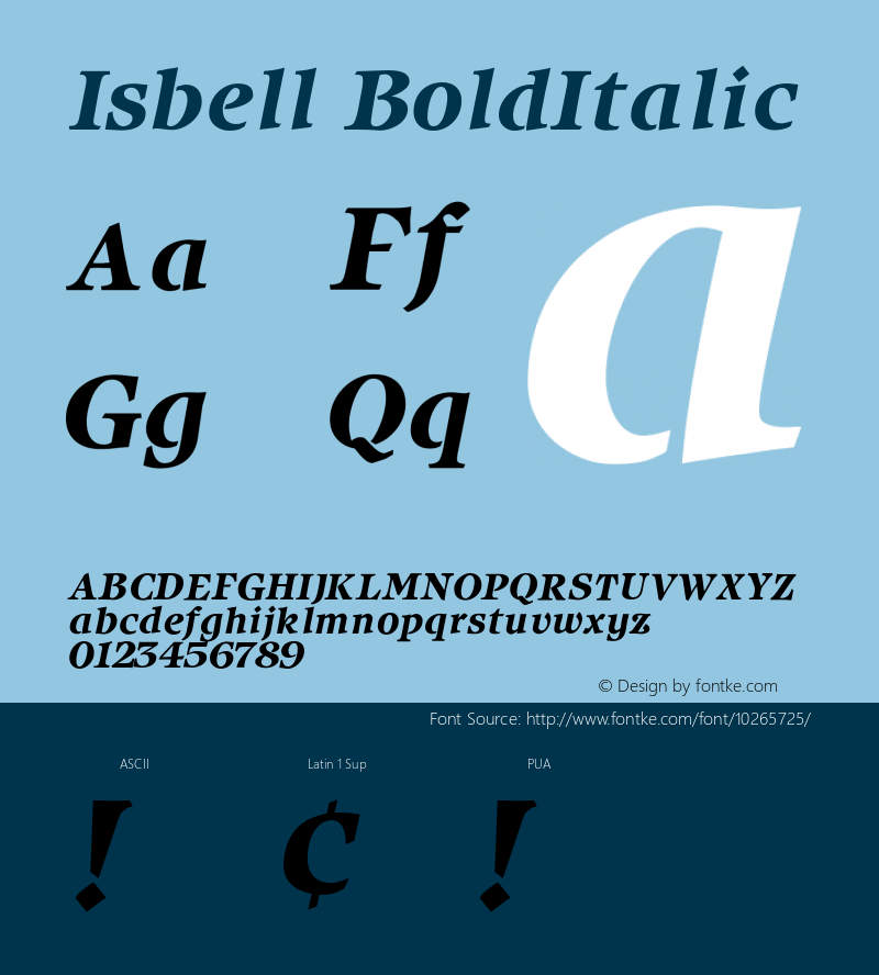Isbell BoldItalic Version 1.00图片样张