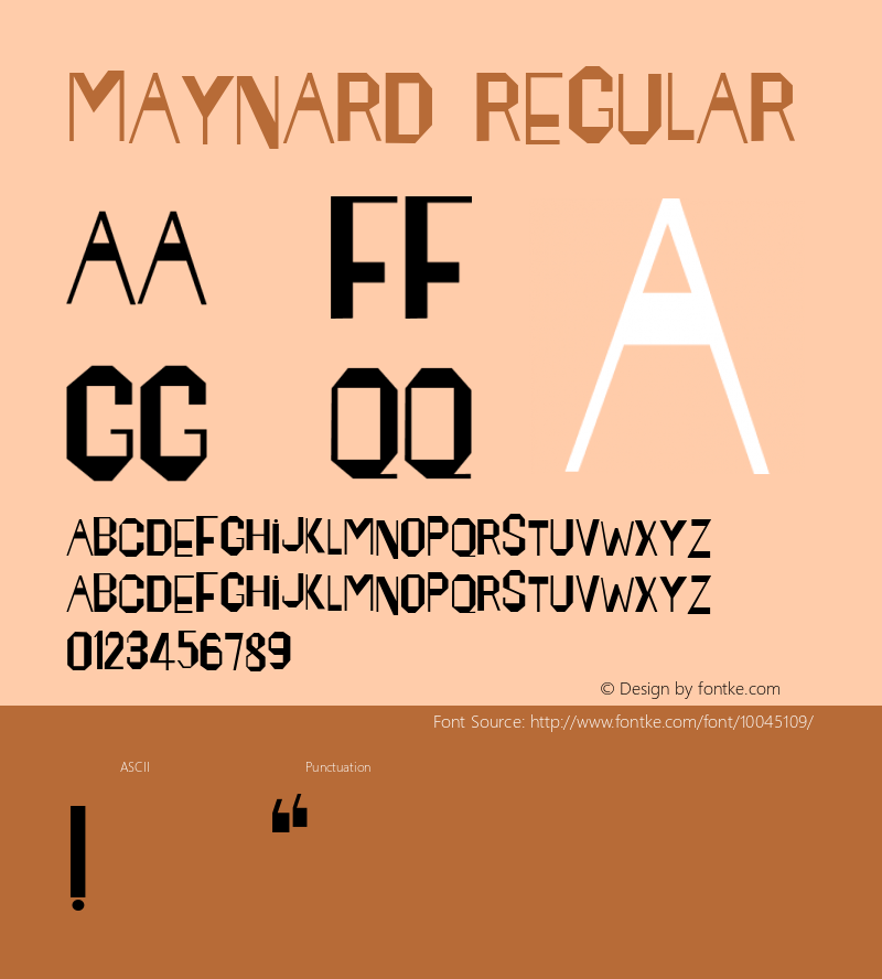 Maynard Regular Macromedia Fontographer 4.1 8/7/98图片样张