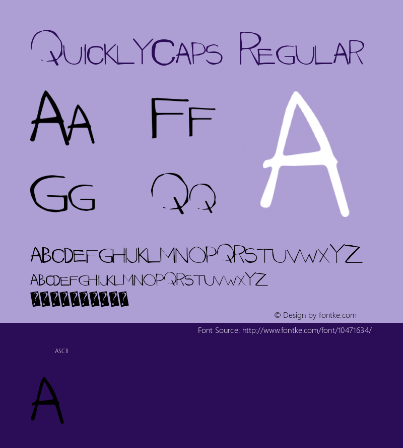 QuicklyCaps Regular Version 1.00 February 3, 2013, initial release图片样张