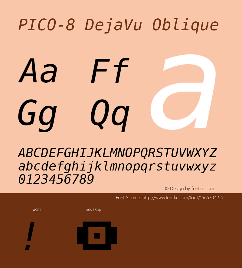 PICO-8 DejaVu Oblique Version 2.37图片样张
