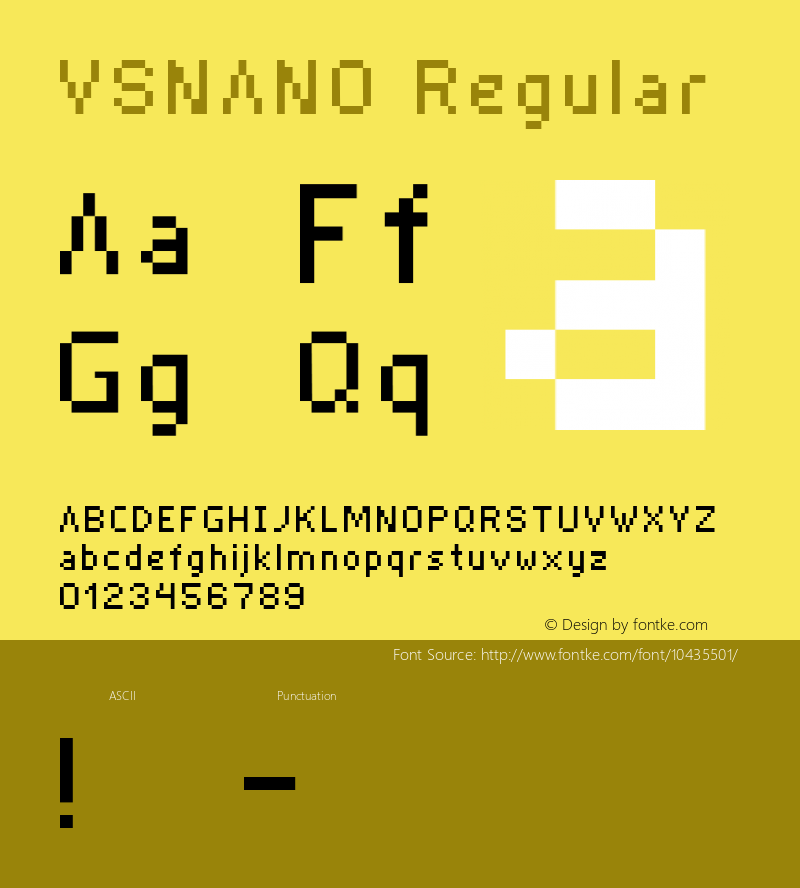 VSNANO Regular Macromedia Fontographer 4.1 9/15/2003图片样张