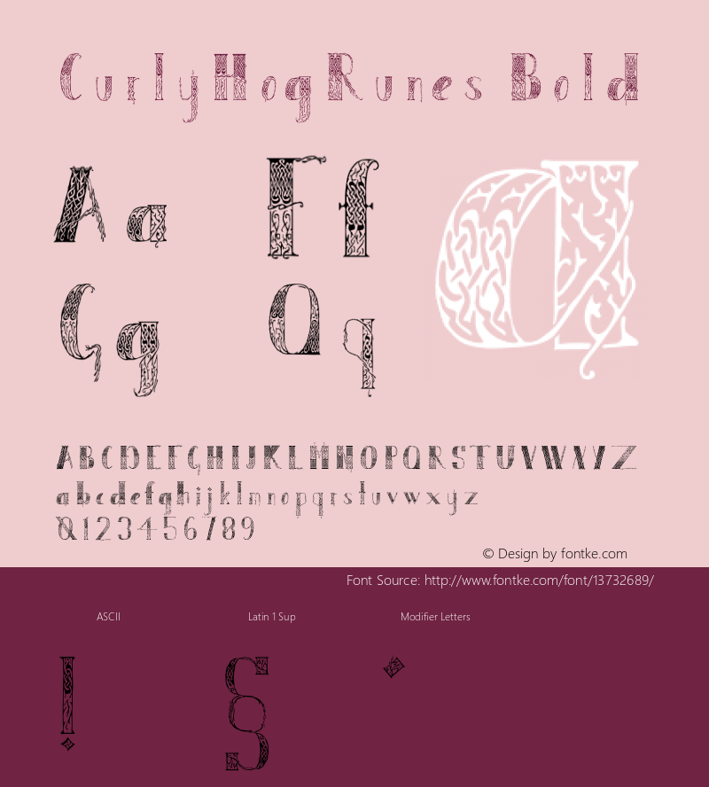 CurlyHogRunes Bold Version 001.000 图片样张