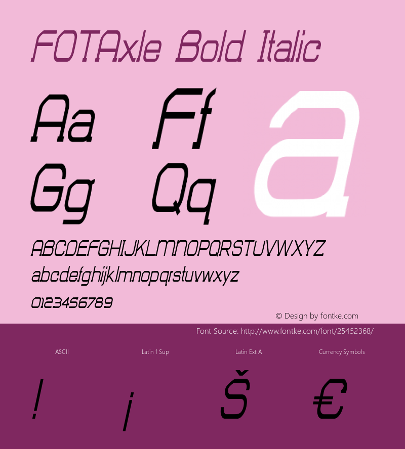 FOTAxle-BoldItalic Version 1.000图片样张