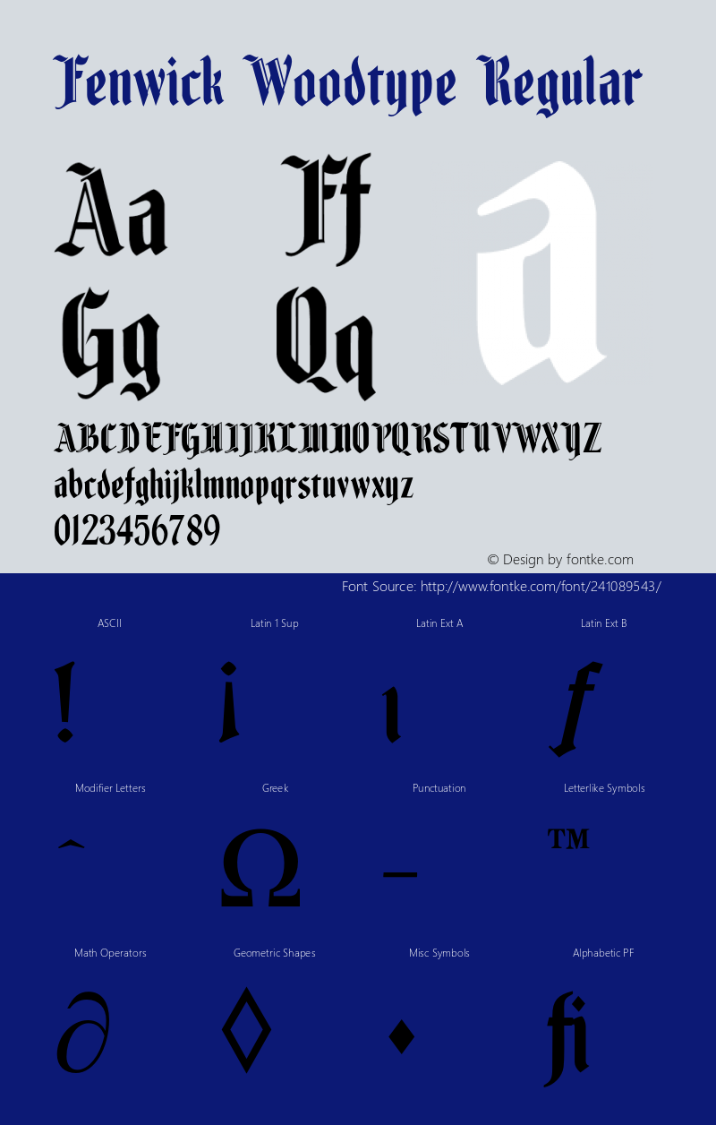 FenwickWoodtype Version 001.001图片样张