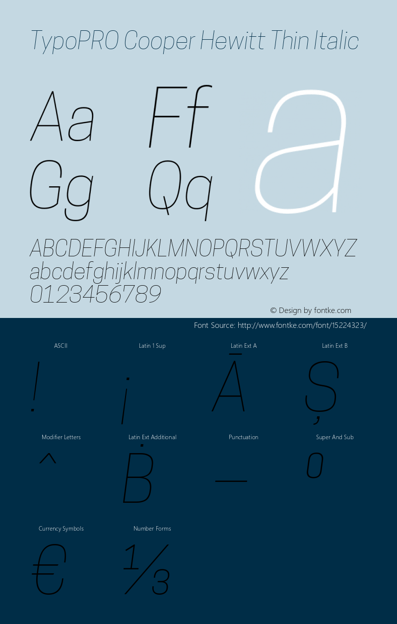 TypoPRO Cooper Hewitt Thin Italic 1.000图片样张