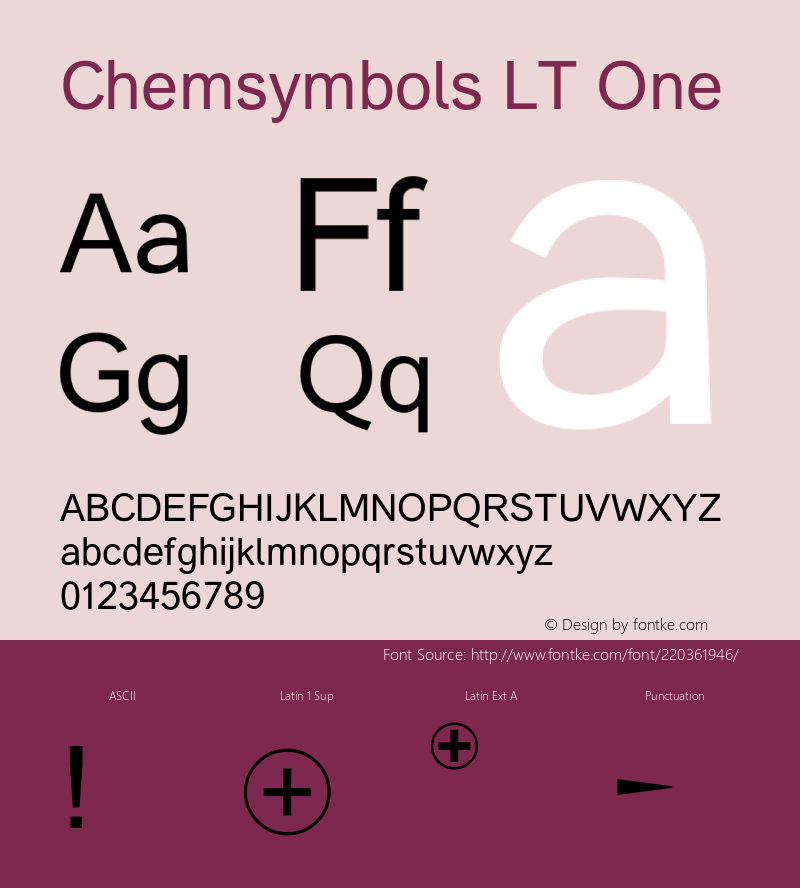 Chemsymbols LT One Version 1.001图片样张