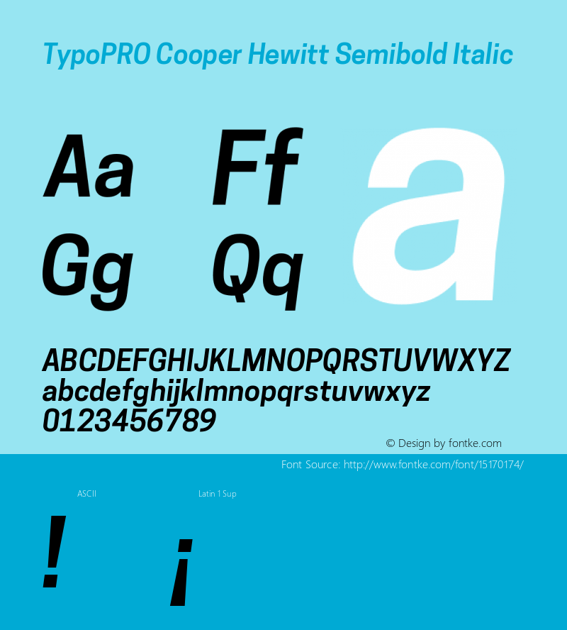 TypoPRO Cooper Hewitt Semibold Italic 1.000图片样张