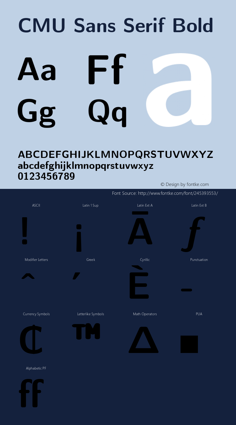 CMU Sans Serif Bold Version 0.7.0图片样张