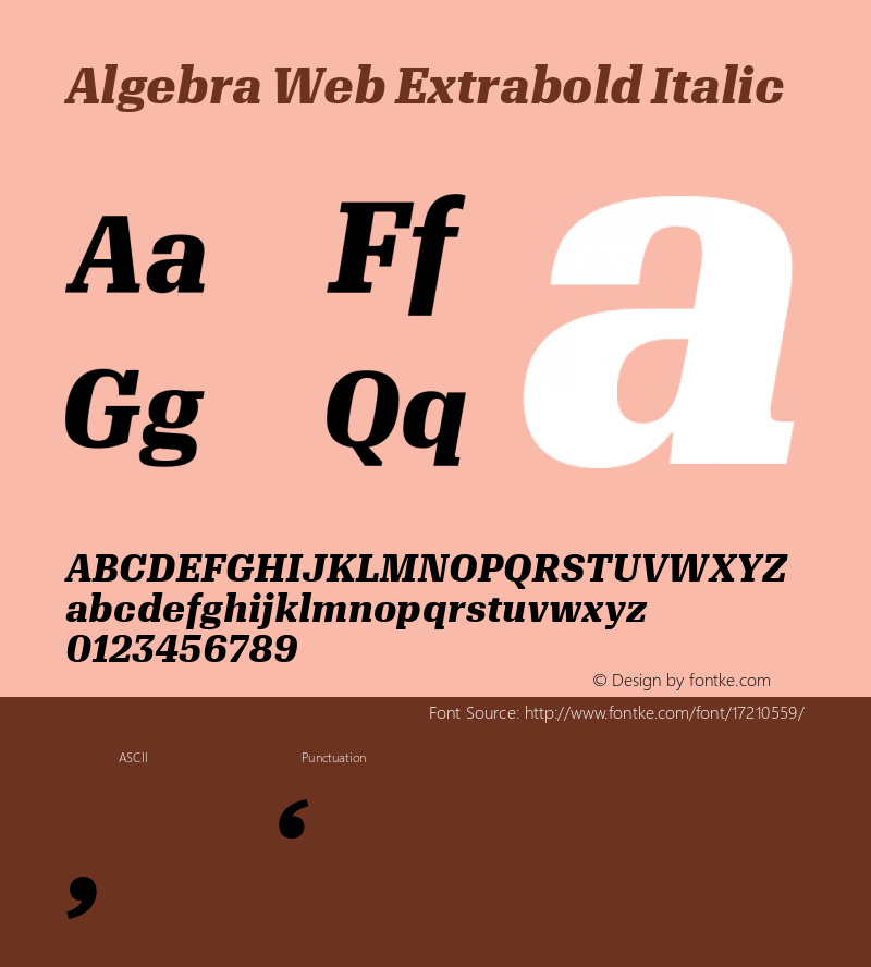 Algebra Web Extrabold Italic Version 1.1 2016图片样张