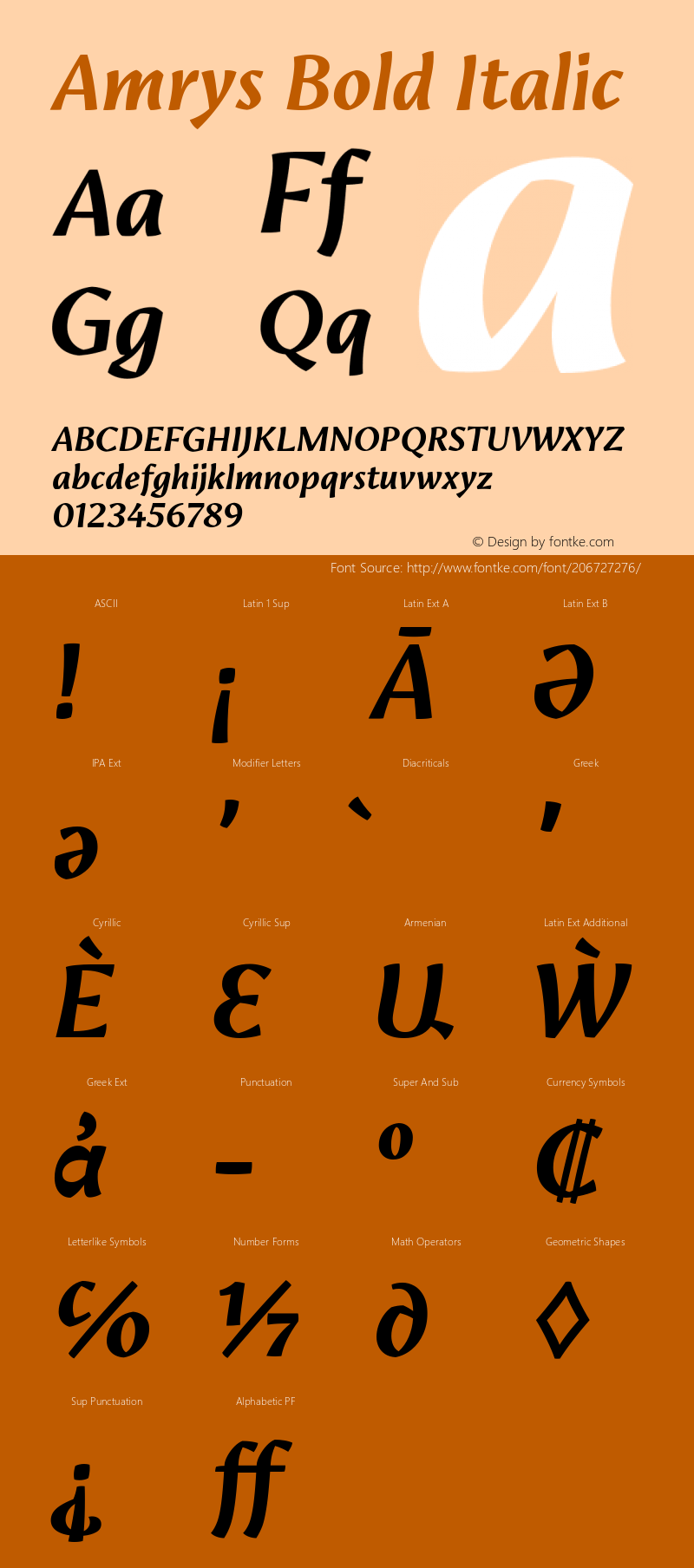 Amrys Bold Italic Version 1.10图片样张