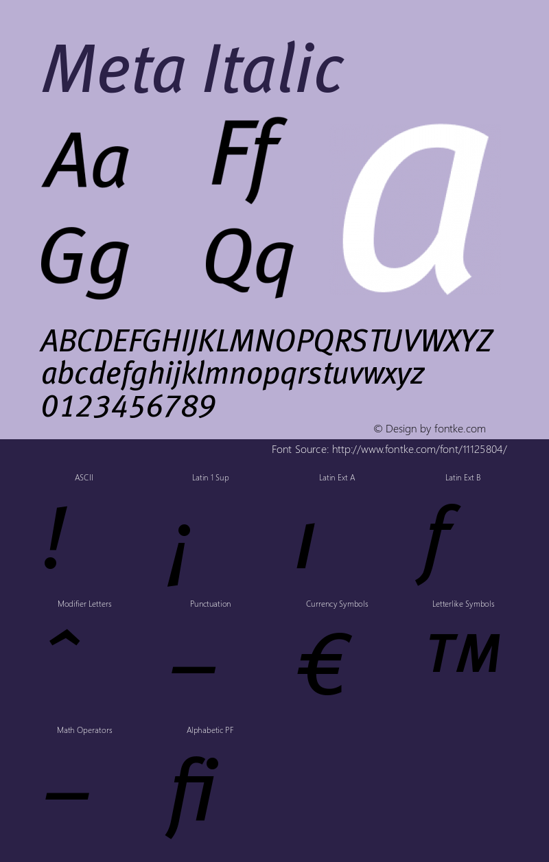 Meta Italic Version 004.301图片样张