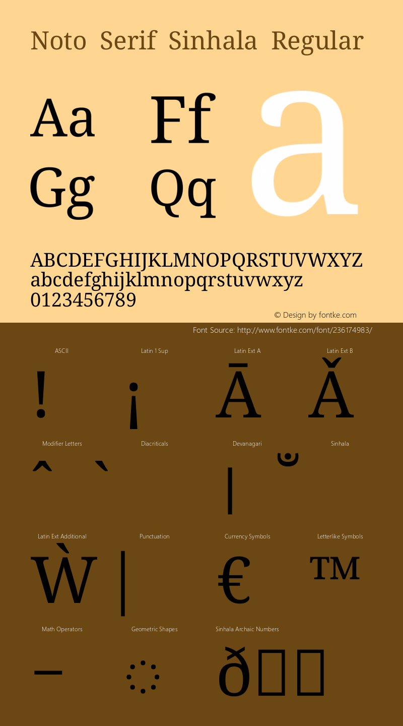 Noto Serif Sinhala Regular Version 2.006图片样张