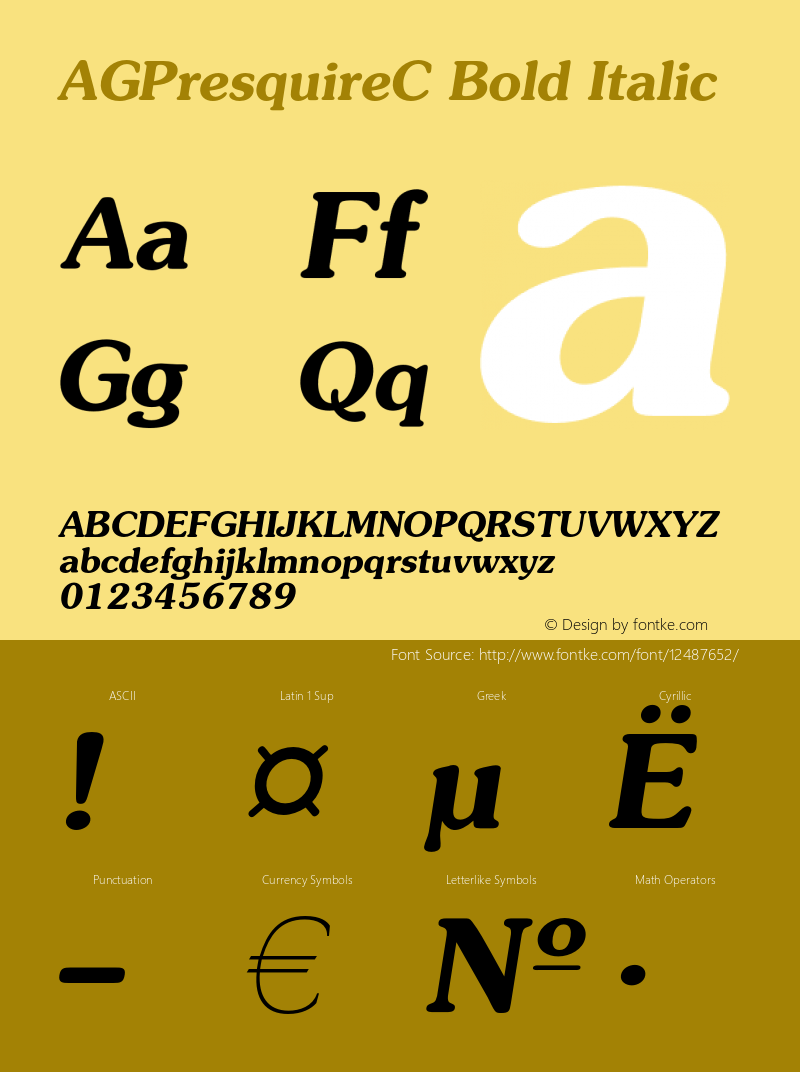 AGPresquireC Bold Italic OTF 1.0;PS 1.000;Core 116;AOCW 1.0 161图片样张
