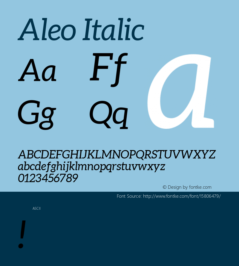 Aleo Italic Version 1.1 ; ttfautohint (v1.4.1)图片样张